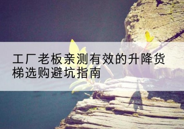 小金升降货梯怎么选-工厂老板亲测有效的升降货梯选购避坑指南